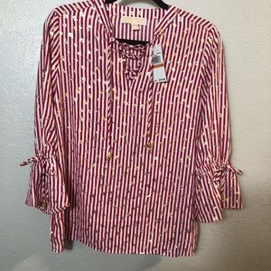 Michael Kors Striped Raspberry Blouse